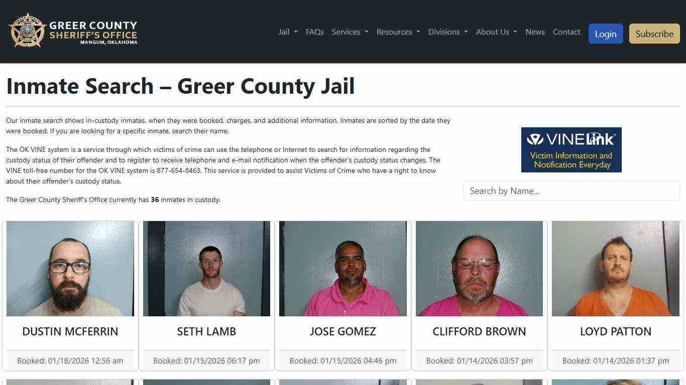 Inmate Search | Greer County Sheriff's Office